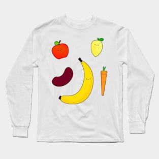 Cute Fruits & Vegetables Long Sleeve T-Shirt